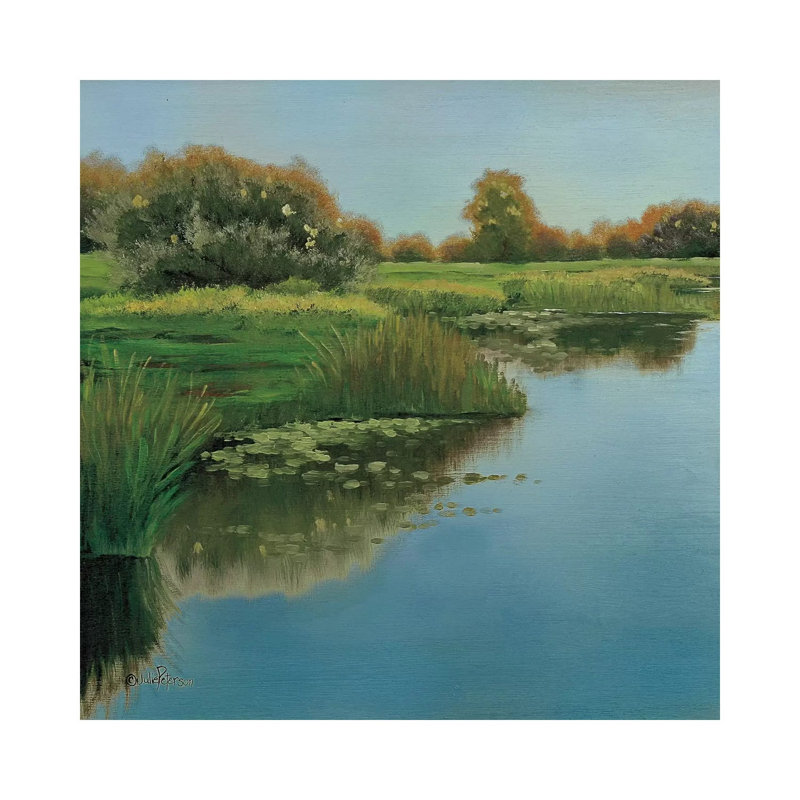 Yellow Sky & Reflection by Julie Peterson - Wrapped Canvas Painting, 30.48 cm H x 30.48 cm W