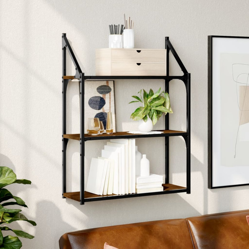 3 Piece Floating Shelf, 78.5 cm H x 23.62 cm W x 21 cm D, Sonoma Oak