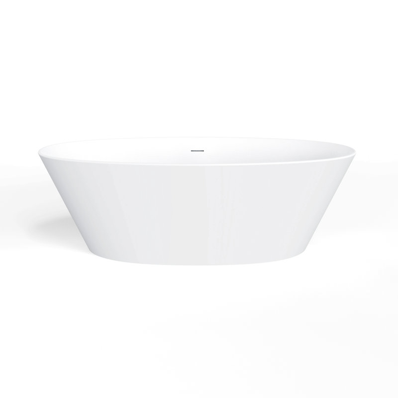 66.9 Inch Freestanding Solid Surface Soaking Bathtub