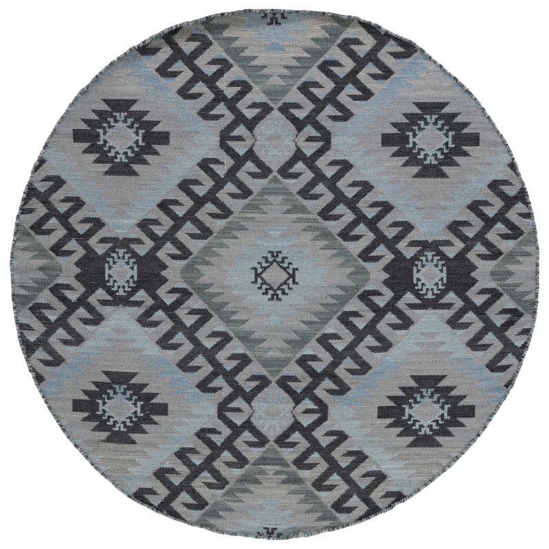 Arbenor Hand Woven Performance Southwestern Rug, Round 6'