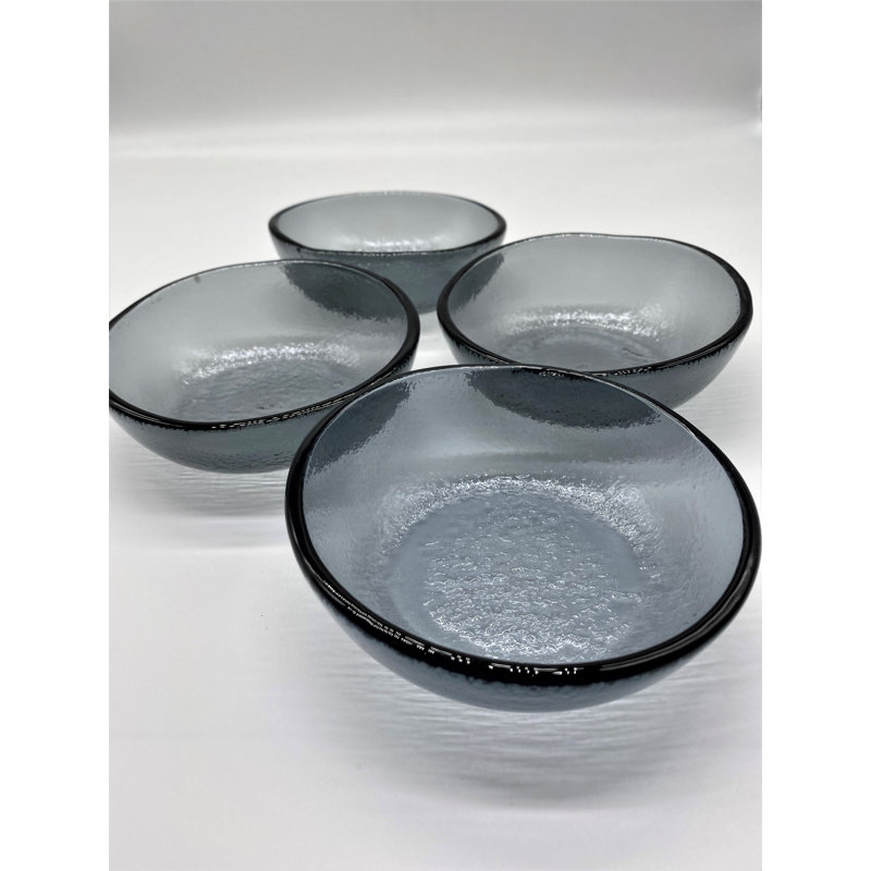 Small Glass Bowls, Transparent Grey