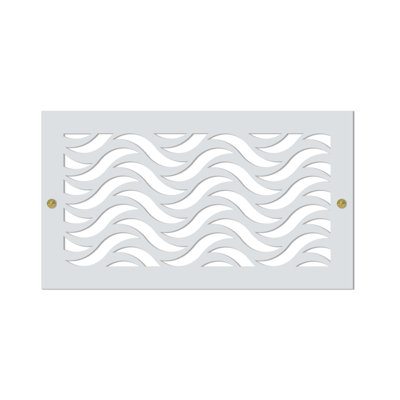 Registres pour murs et plafonds Stellar Air White avec vis en laiton - 8 x 8 (ouverture de conduit) - 10 x 10 - Vagues