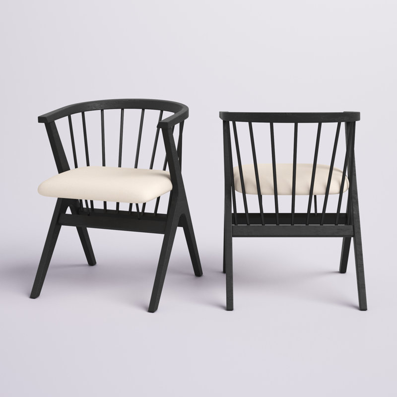 Artemis 18.11'' H Upholstered Side Chair, Black, Beige