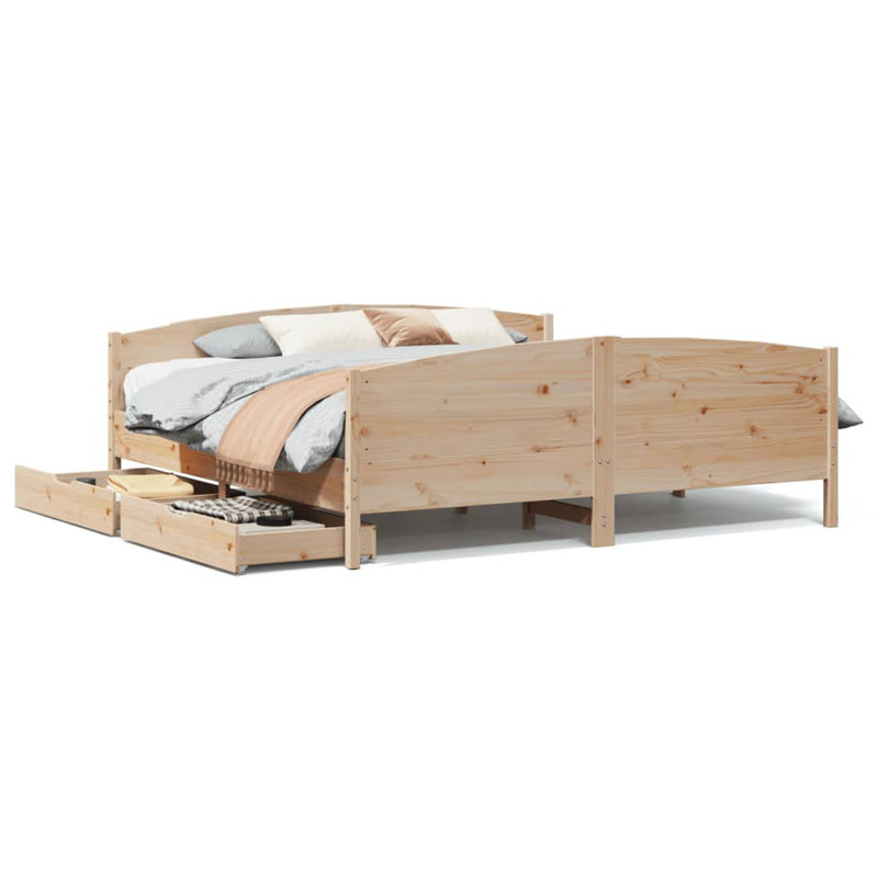 Storage Bed, Brown, European Kingsize (160 x 200 cm)