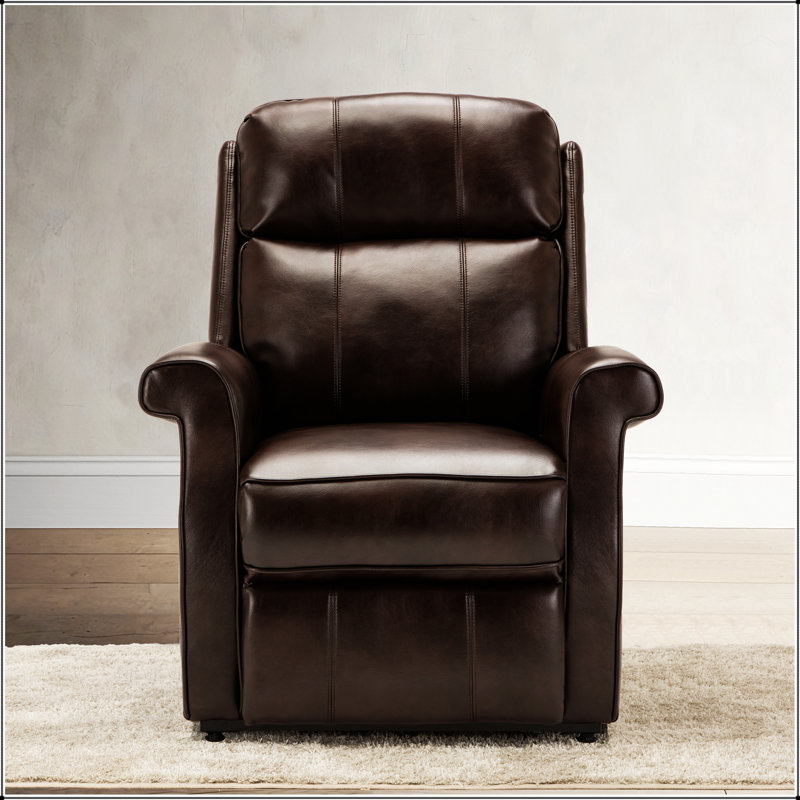 Landis Brown Traditional Lift Chair, Manual - Push Button, Brown Faux Leather