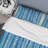 Blue Grunge Striped Polyester Striped Duvet Cover-1757300215