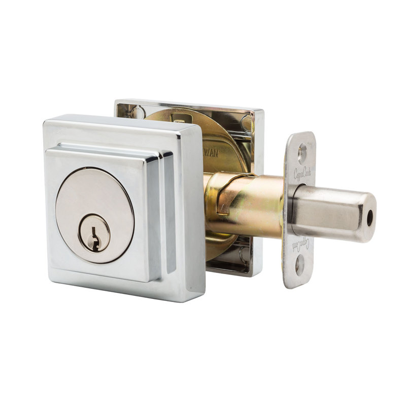 Single Cylinder Deadbolt, Polished Stainless