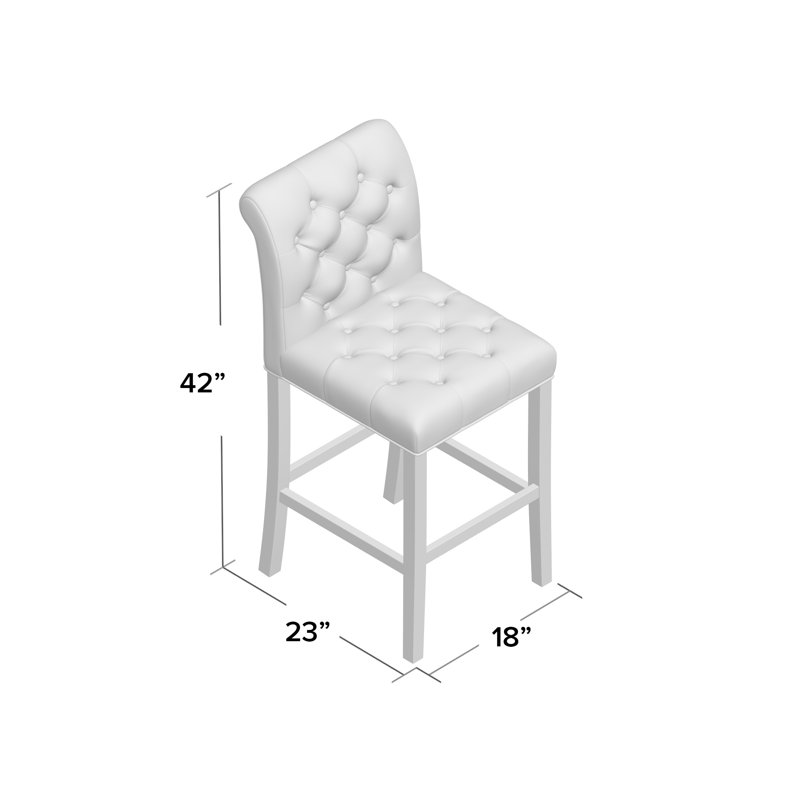 Cirencester Upholstered Counter Stool, Gray, Bar Stool (29'' Seat Height)