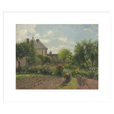 The Artist's Garden at Eragny by Camille Pissarro -Framed Giclee Print