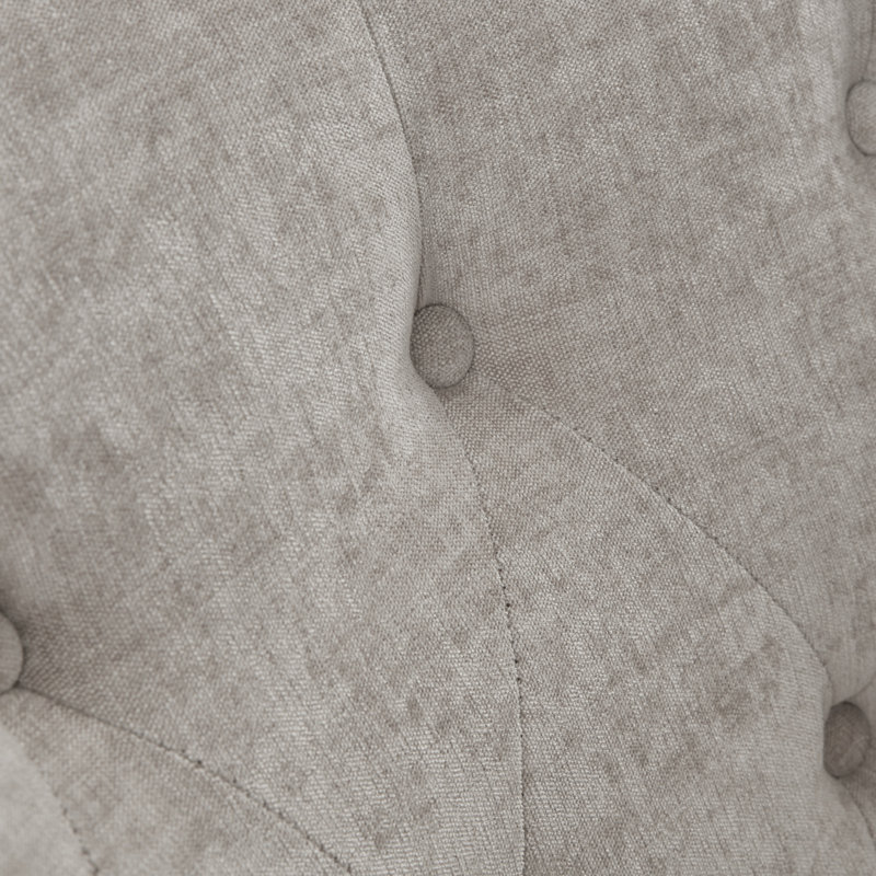 Fauteuil demi-tonneau pivotant capitonné en velours Arcanum, Velours naturel