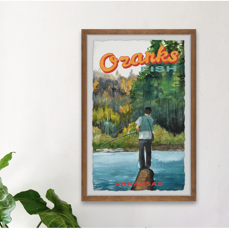 Ozarks, poisson, Arkansas - Cadre photo, impressions sur papier, H 12 po x l 8 po x P 1,5 po