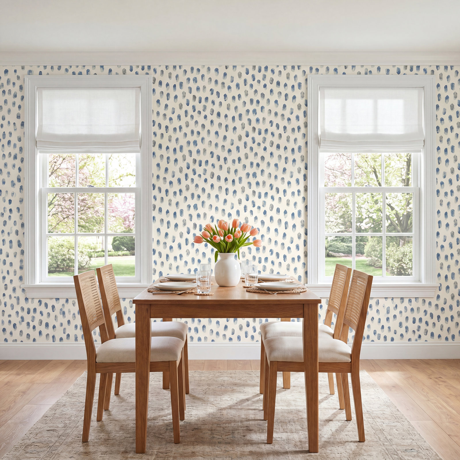 Cherbourg Modern Dots Wallpaper, Blue