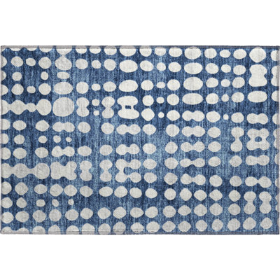 Premium Machine Washable Prisco Navy Rug