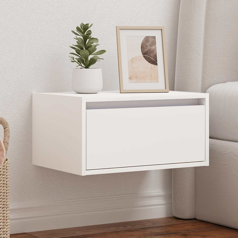 Darshay 51cm W Manufactured Wood Bedside Table, 2, White