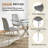 Square Glass Dining Table Set for 4, 36" Tempered Glass Top and 4 Velvet Upholstered Dining Chairs-1401760470-1401760457