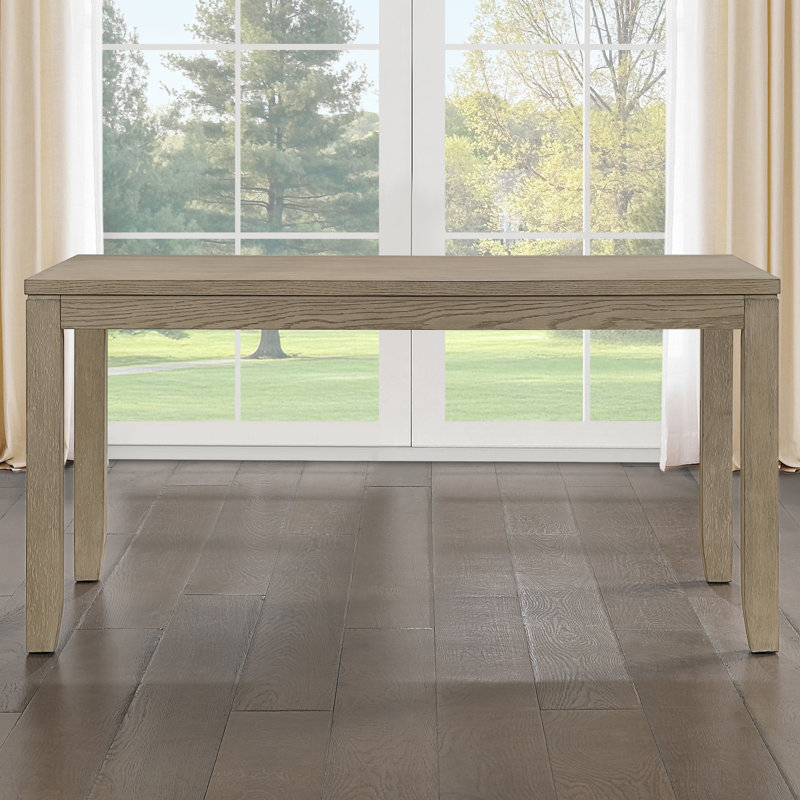 Ensemble de salle à manger en bois massif 7 pièces Ktle, Sable, 7 pièces : table, 6 chaises