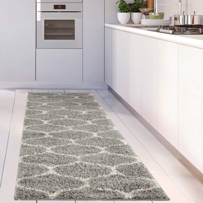 Myshaggy Collection Rugs Trellis Design in Grey