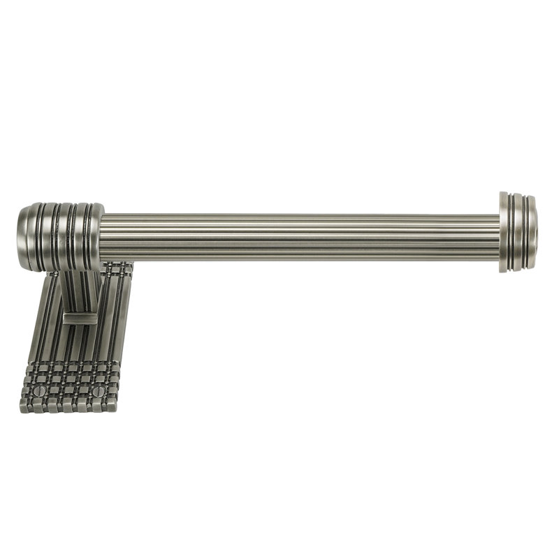 WILTON 8" HAND TOWEL RIGHT, REEDED HANDLE; SATIN NICKEL FINISH, 3.75" H x 8.75" W x 4.75" D, Antique Nickel