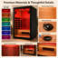 Sauna infrarouge lointain DUTHSS pour la maison, sauna sec d'intérieur pour 2 personnes avec chauffage 120V / 2100W, contrôle WiFi et LCD, 7 panneaux de carbone, 3 tubes de lumière rouge, 2 lampes infrarouges, audio Bluetooth, bandes lumineuses à DEL