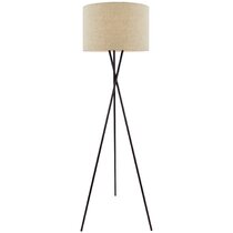 62.25 Kona Mid-century Modern Tripod Floor Lamp With Drum Shade