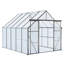 Serre de 8 po x 10 pi à double porte en polycarbonate surélevée et serres en aluminium