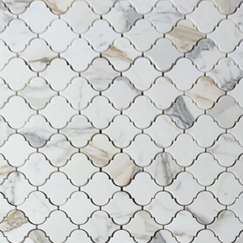Calacatta 12" x 11" Marble Mosaic Tile, LIght Gray