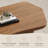 47" Mid Century Brown Wood Coffee Table with Free Form Table top, Double Wood Legs for Living Room