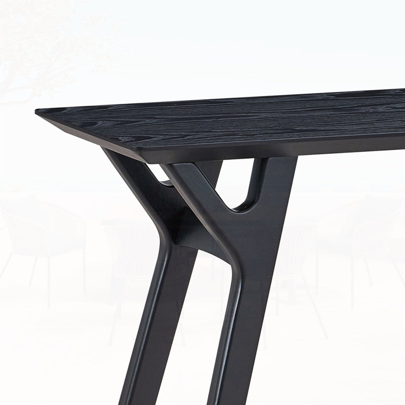 Console étroite avec pieds en bois massif, Noir, noir, noir, noir
