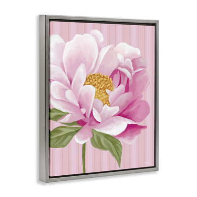 Pink Carnation Bloom Framed Floater Canvas Wall Art by Cat Thurman Designs