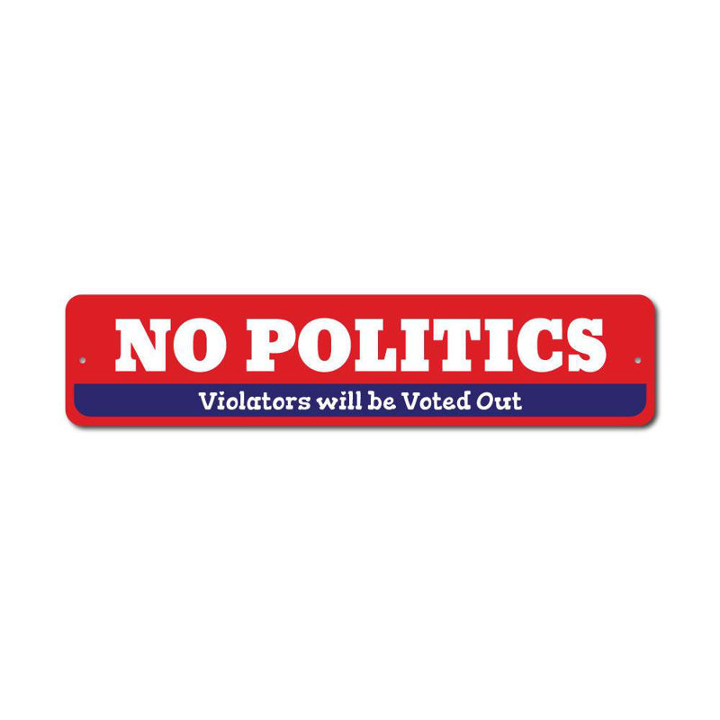 Panneau politique en aluminium, H 4 po x l 18 po x P 0,04 po