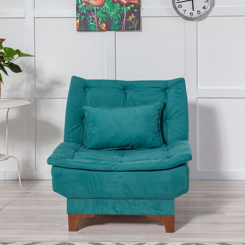 Fauteuil convertible capitonné l 29,53 po Crosland, Tricot vert
