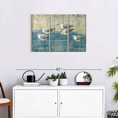 «Sandpipers Oil Distress», 3 pièces sur toile
