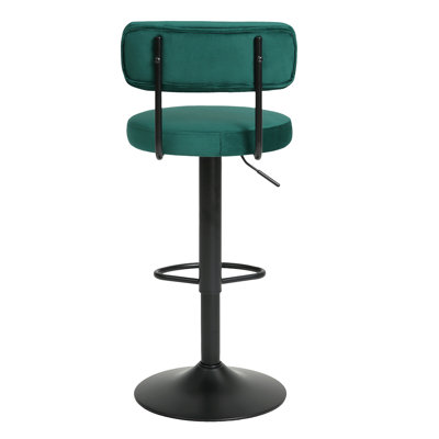Ensemble de 2 tabourets de bar modernes, tabourets de bar rembourrés à hauteur de comptoir incurvée, tabourets de bar réglables de 24,5 po à 30,5 po, tabourets de comptoir pivotants pour la cuisine