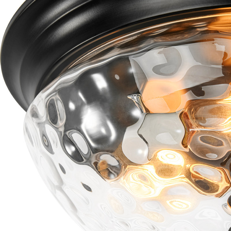 Plafonnier encastré 3 lumières en verre martelé