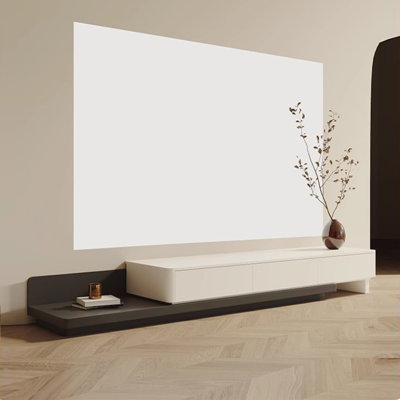 Minimalist retractable solid wood TV cabinet
