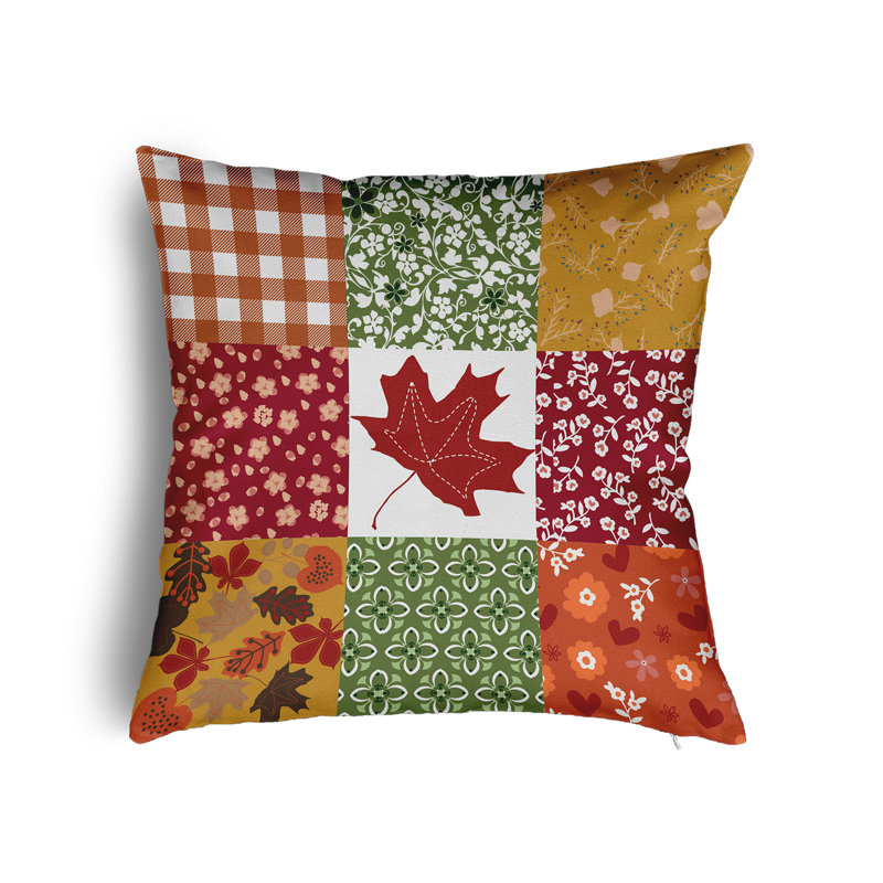 Patchwork Reversible Throw Pillow, Dragon, 20" x 20"