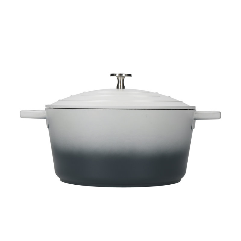 MasterClass Cast Aluminum Round Casserole, 33cm / 4L, Grey Ombre