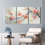 Ensemble de 3 tableaux muraux sur toile à motifs floraux de fleurs de cerisier, pour la décoration du salon et de la chambre.