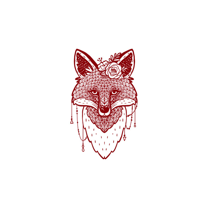 Décalcomanie murale animal fox, Mauve rouge