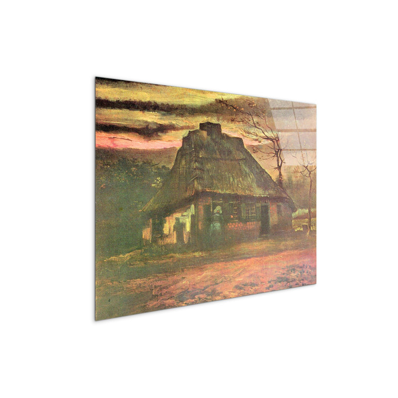 Straw hut at dusk by Van Gogh Vincent 57cm H X 76cm W CrystalArt Material Acrylic Glass Effect, Frameless Panel Lightweight Ready to Hang