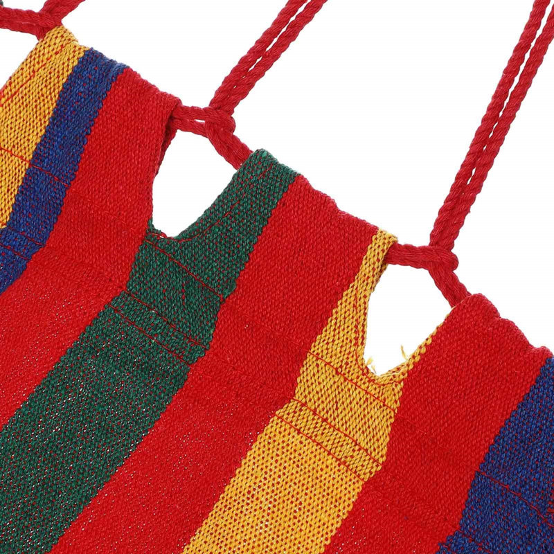2-Person Boho Striped Outdoor Hammock with Macrame Fringe | XXL 320×150cm Durable Breathable Hanging Bed, 300KG Max Load for Garden Camping Travel