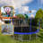16FT Trampoline with Balance Bar & Basketball Hoop&Ball, ASTM Approved Reinforced Type Outdoor Trampoline with Enclosure Net-114491921