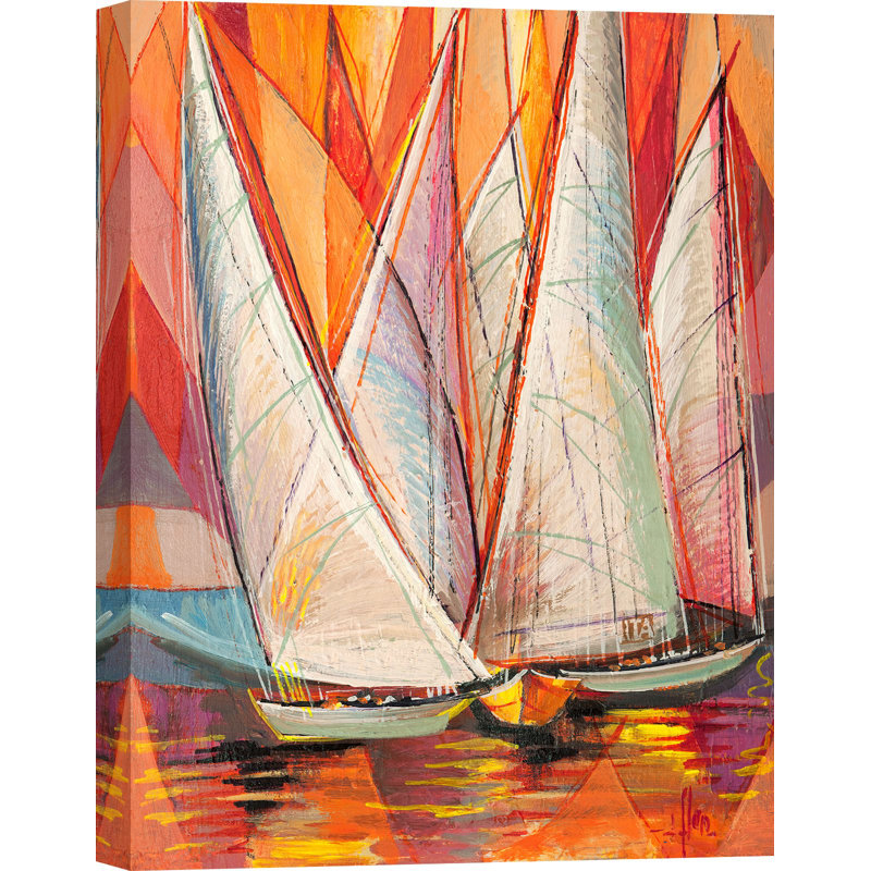 Sails At Dawn by Luigi Florio - Wrapped Canvas Painting, 100cm H x 70cm W x 4cm D
