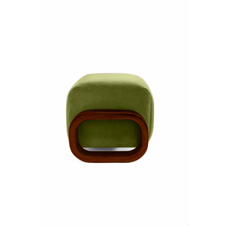Cayenne Ottoman, Avocado Velvet