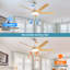 Ventilateur de plafond moderne de 52 pouces avec lumière DEL à intensité variable et télécommande 5 pales en ABS 3 couleurs