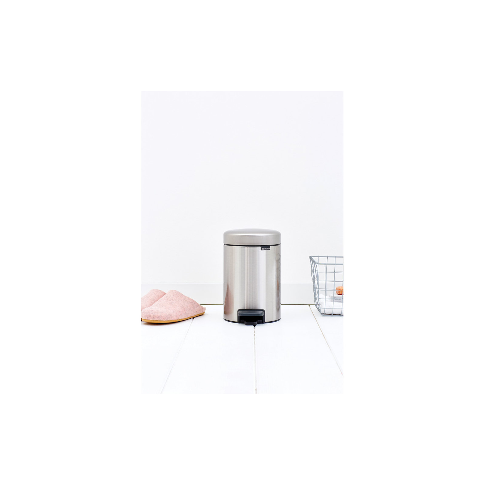 Brabantia NewIcon Step On Trash Can, 0.8 Gallon (3 Liter), Matte Steel Fingerprint Proof