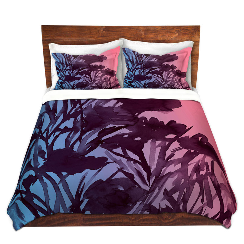  Ensemble de housse de couette Julia Di Sano, 1 housse de couette grand + 2 taies standards, Rose / Bleu / Noir