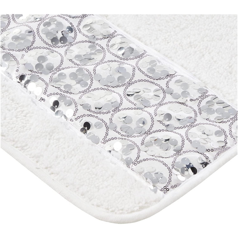 Ced Non-Slip Bath Rug, White, 34" X 21"