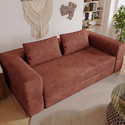 Sofa Bed With Rectangle Pillow And Cushions, Convertible Chair, Floor Couch And Sleeping Mattress, Folding Memory Foam Sleeper Lounge Couch