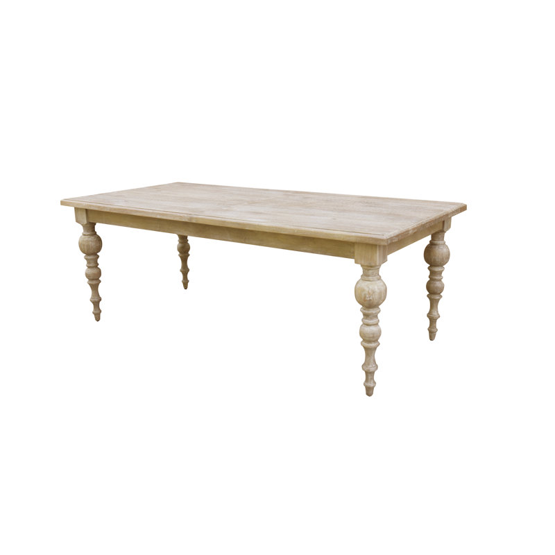 Menlow Extendable Solid Wood Dining Table, White Wash